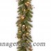 Three Posts Glittery Green Pre-Lit Spruce Garland THPS3084